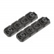 Rail covers with cable management system - Long - Black - 2 pcs